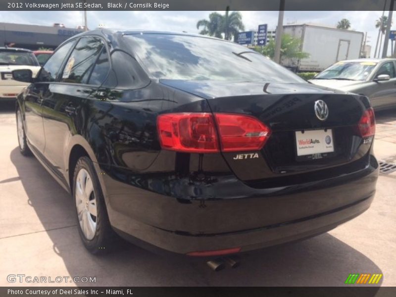 Black / Cornsilk Beige 2012 Volkswagen Jetta SE Sedan