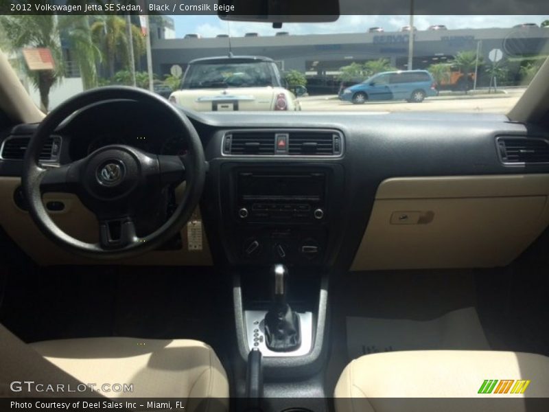 Black / Cornsilk Beige 2012 Volkswagen Jetta SE Sedan