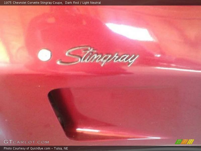 Dark Red / Light Neutral 1975 Chevrolet Corvette Stingray Coupe