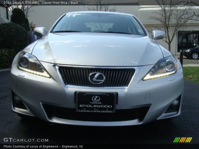Glacier Frost Mica / Black 2011 Lexus IS 350 AWD