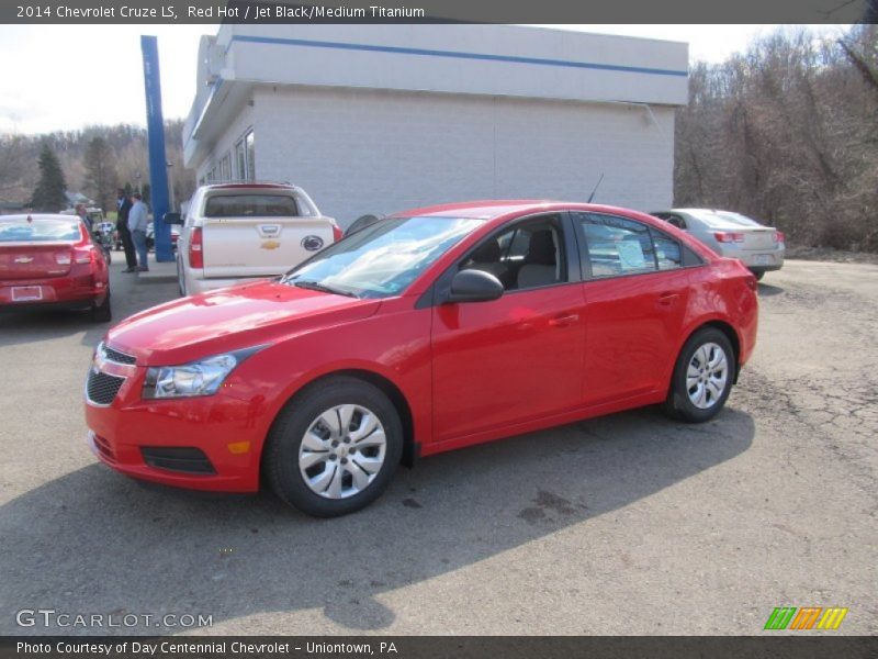Red Hot / Jet Black/Medium Titanium 2014 Chevrolet Cruze LS
