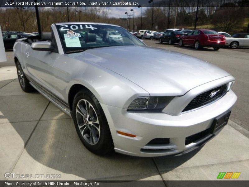 Ingot Silver / Charcoal Black 2014 Ford Mustang V6 Premium Convertible