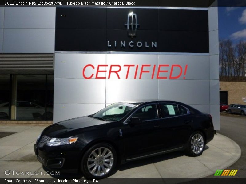Tuxedo Black Metallic / Charcoal Black 2012 Lincoln MKS EcoBoost AWD