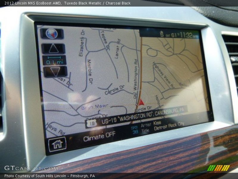 Tuxedo Black Metallic / Charcoal Black 2012 Lincoln MKS EcoBoost AWD