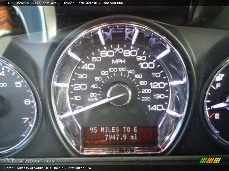 Tuxedo Black Metallic / Charcoal Black 2012 Lincoln MKS EcoBoost AWD