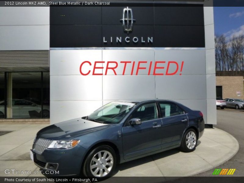 Steel Blue Metallic / Dark Charcoal 2012 Lincoln MKZ AWD