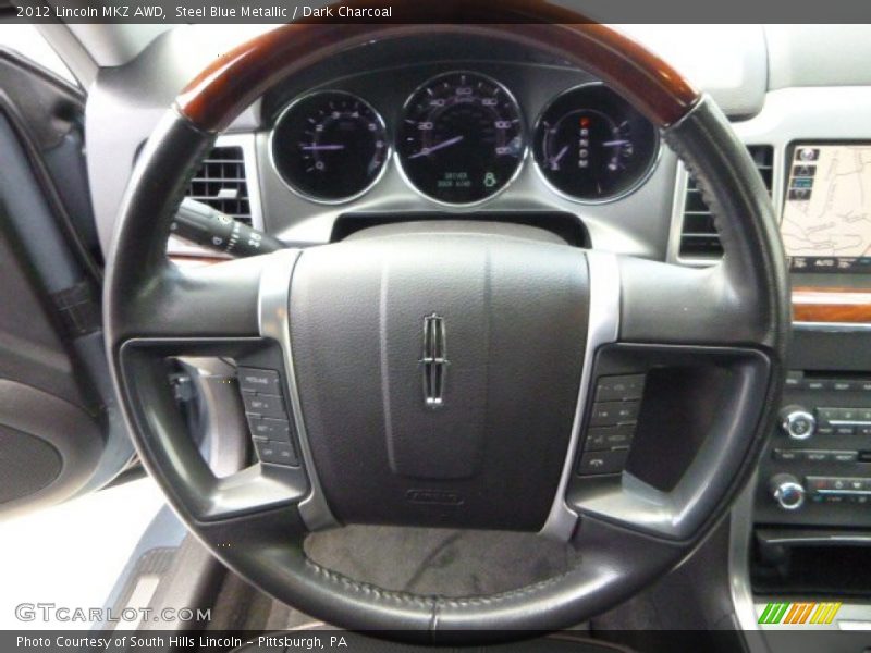 Steel Blue Metallic / Dark Charcoal 2012 Lincoln MKZ AWD