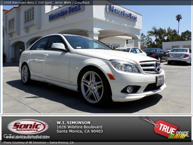 Arctic White / Grey/Black 2008 Mercedes-Benz C 300 Sport