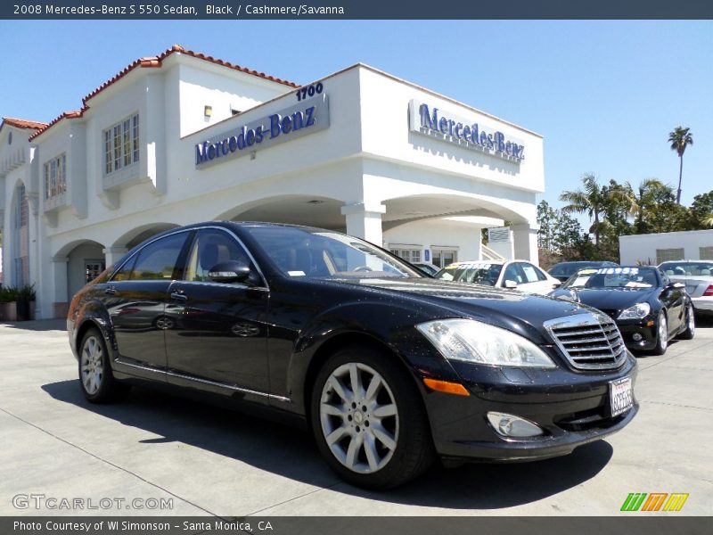 Black / Cashmere/Savanna 2008 Mercedes-Benz S 550 Sedan