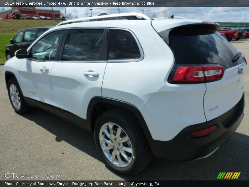 Bright White / Vesuvio - Jeep Brown/Indigo Blue 2014 Jeep Cherokee Limited 4x4