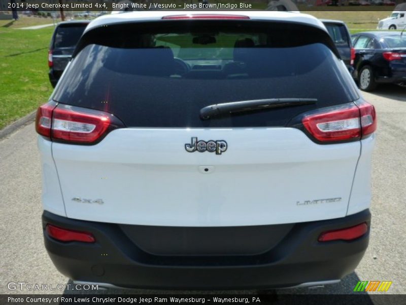 Bright White / Vesuvio - Jeep Brown/Indigo Blue 2014 Jeep Cherokee Limited 4x4