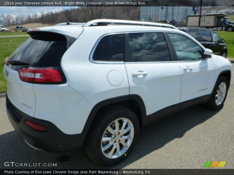 Bright White / Vesuvio - Jeep Brown/Indigo Blue 2014 Jeep Cherokee Limited 4x4
