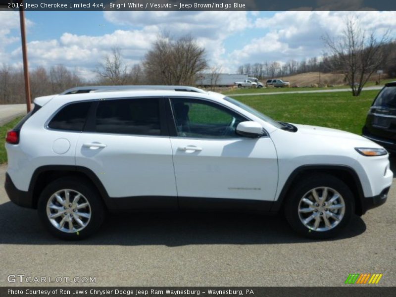 Bright White / Vesuvio - Jeep Brown/Indigo Blue 2014 Jeep Cherokee Limited 4x4
