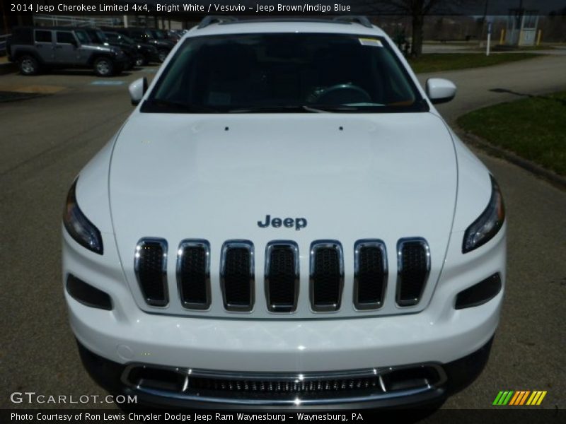 Bright White / Vesuvio - Jeep Brown/Indigo Blue 2014 Jeep Cherokee Limited 4x4