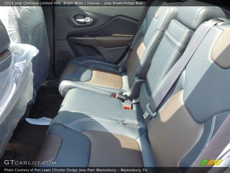 Bright White / Vesuvio - Jeep Brown/Indigo Blue 2014 Jeep Cherokee Limited 4x4