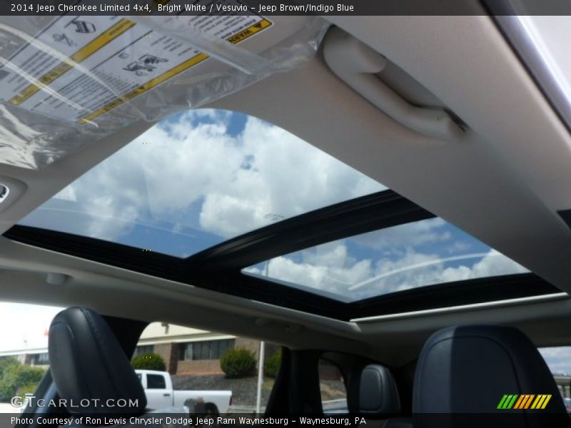 Bright White / Vesuvio - Jeep Brown/Indigo Blue 2014 Jeep Cherokee Limited 4x4