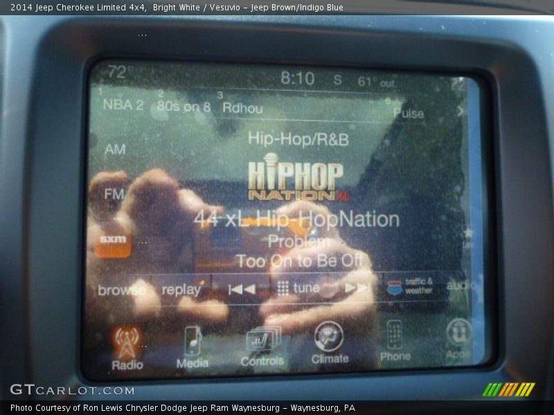 Bright White / Vesuvio - Jeep Brown/Indigo Blue 2014 Jeep Cherokee Limited 4x4