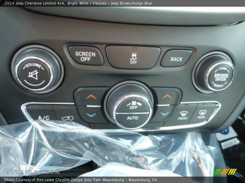 Bright White / Vesuvio - Jeep Brown/Indigo Blue 2014 Jeep Cherokee Limited 4x4