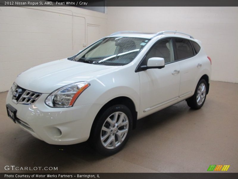 Pearl White / Gray 2012 Nissan Rogue SL AWD