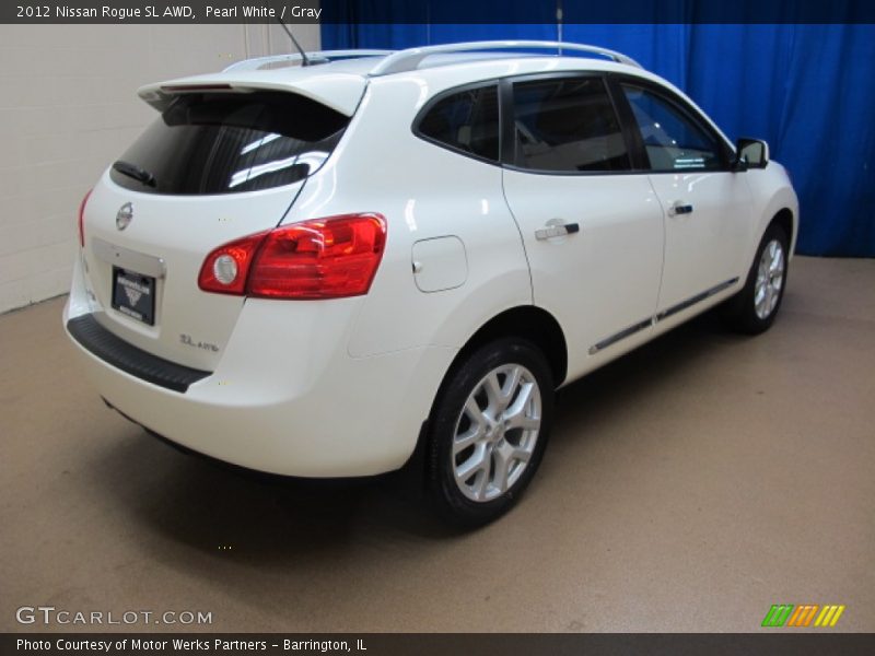 Pearl White / Gray 2012 Nissan Rogue SL AWD