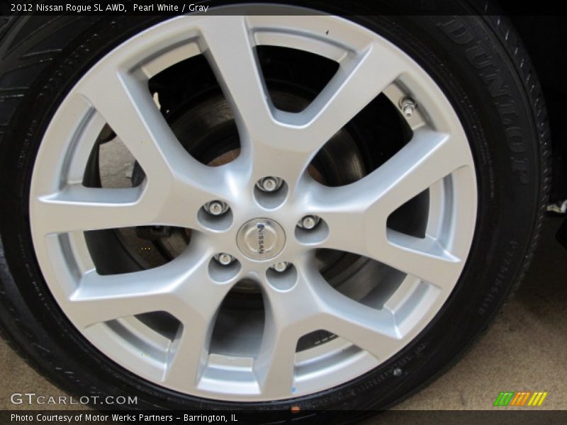 Pearl White / Gray 2012 Nissan Rogue SL AWD