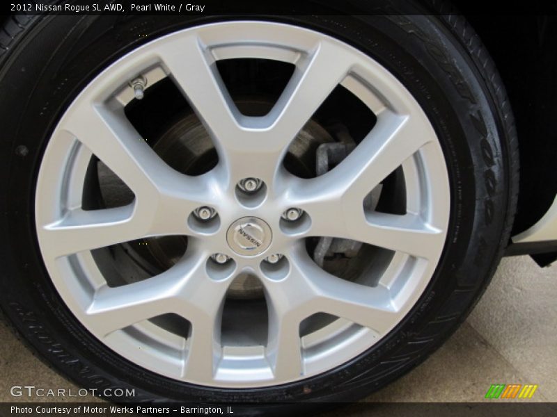 Pearl White / Gray 2012 Nissan Rogue SL AWD