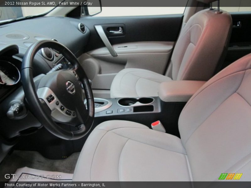 Pearl White / Gray 2012 Nissan Rogue SL AWD