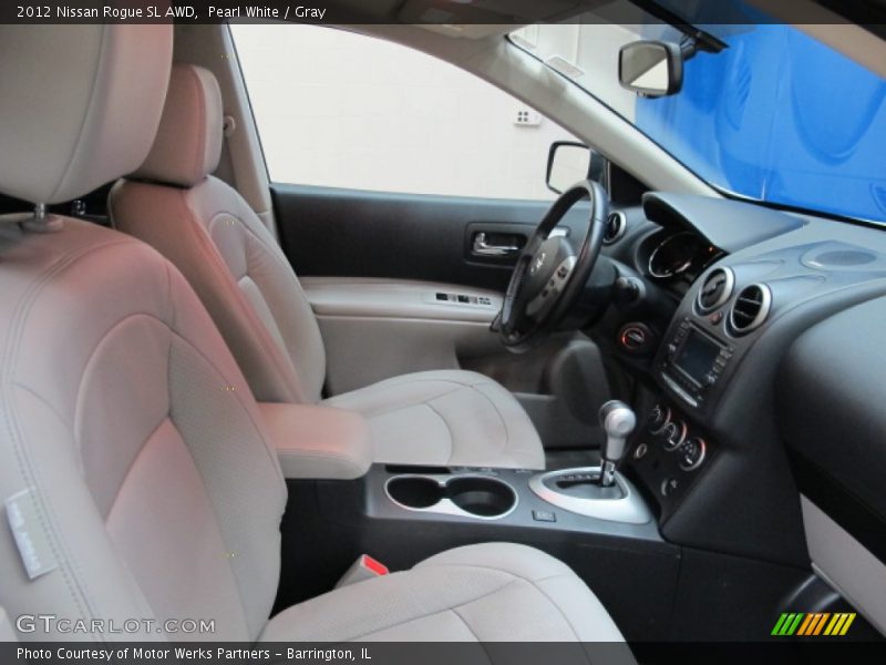 Pearl White / Gray 2012 Nissan Rogue SL AWD