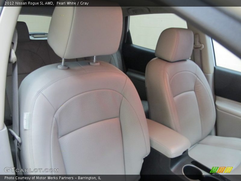 Pearl White / Gray 2012 Nissan Rogue SL AWD