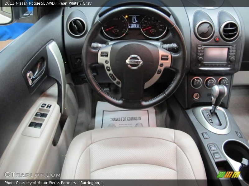 Pearl White / Gray 2012 Nissan Rogue SL AWD