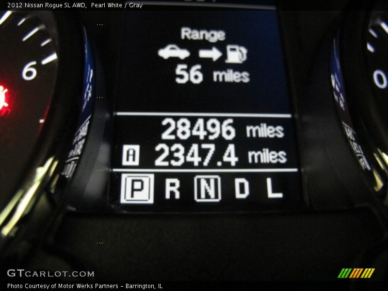 Pearl White / Gray 2012 Nissan Rogue SL AWD