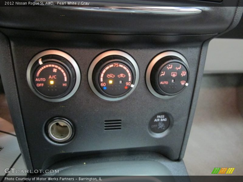 Pearl White / Gray 2012 Nissan Rogue SL AWD