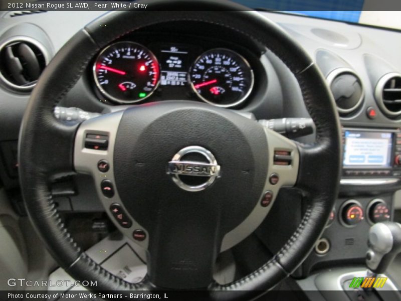 Pearl White / Gray 2012 Nissan Rogue SL AWD