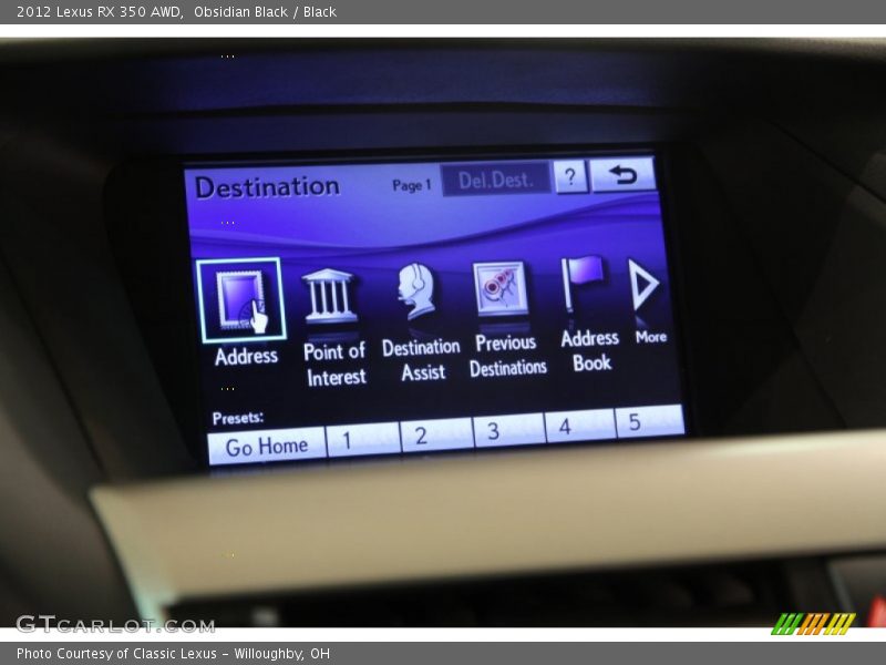 Obsidian Black / Black 2012 Lexus RX 350 AWD