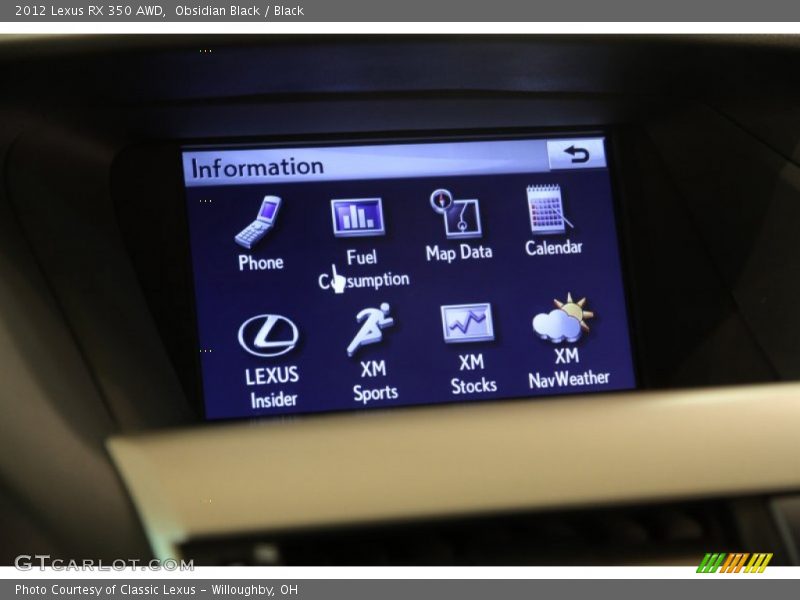 Obsidian Black / Black 2012 Lexus RX 350 AWD
