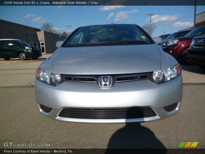 Alabaster Silver Metallic / Gray 2008 Honda Civic EX-L Coupe