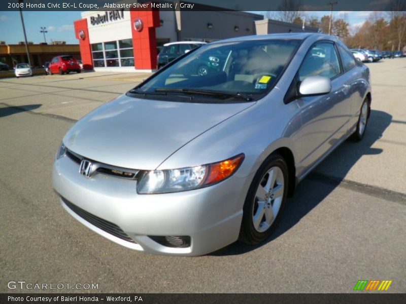 Alabaster Silver Metallic / Gray 2008 Honda Civic EX-L Coupe