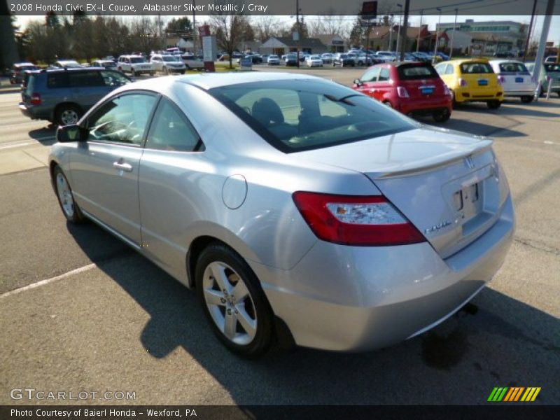 Alabaster Silver Metallic / Gray 2008 Honda Civic EX-L Coupe
