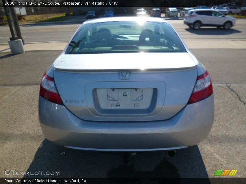 Alabaster Silver Metallic / Gray 2008 Honda Civic EX-L Coupe