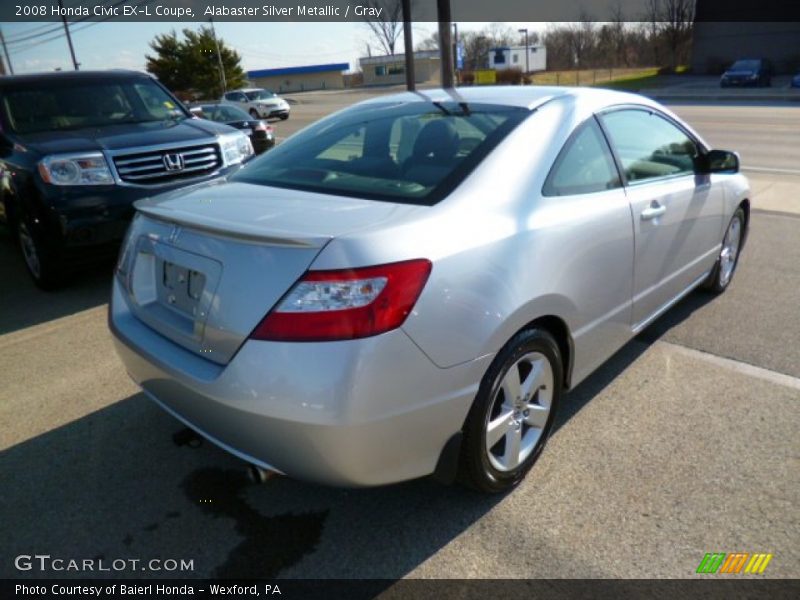 Alabaster Silver Metallic / Gray 2008 Honda Civic EX-L Coupe