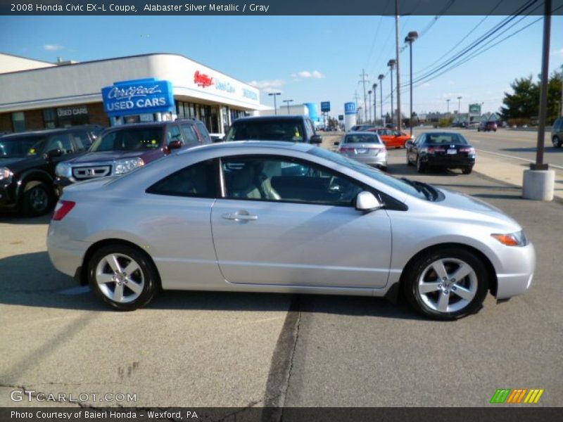 Alabaster Silver Metallic / Gray 2008 Honda Civic EX-L Coupe