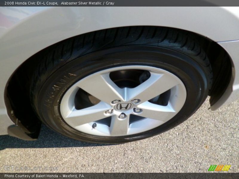Alabaster Silver Metallic / Gray 2008 Honda Civic EX-L Coupe