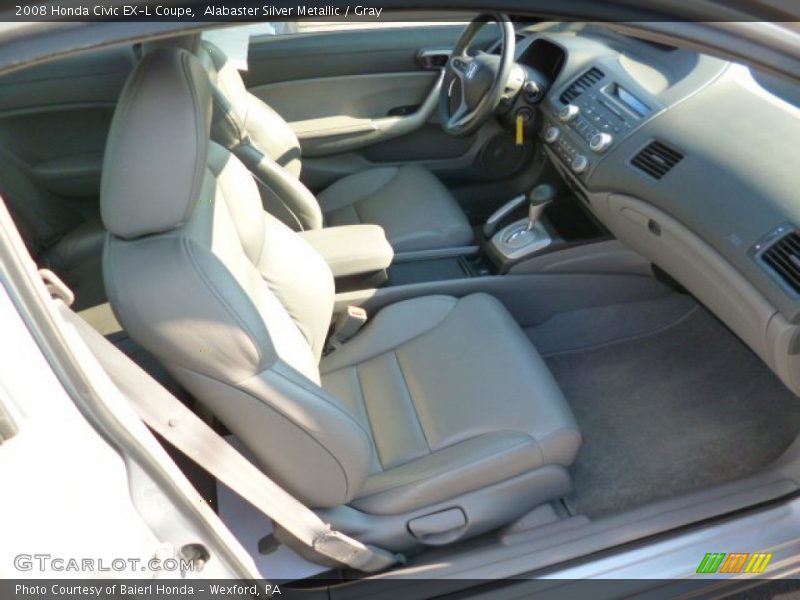 Alabaster Silver Metallic / Gray 2008 Honda Civic EX-L Coupe