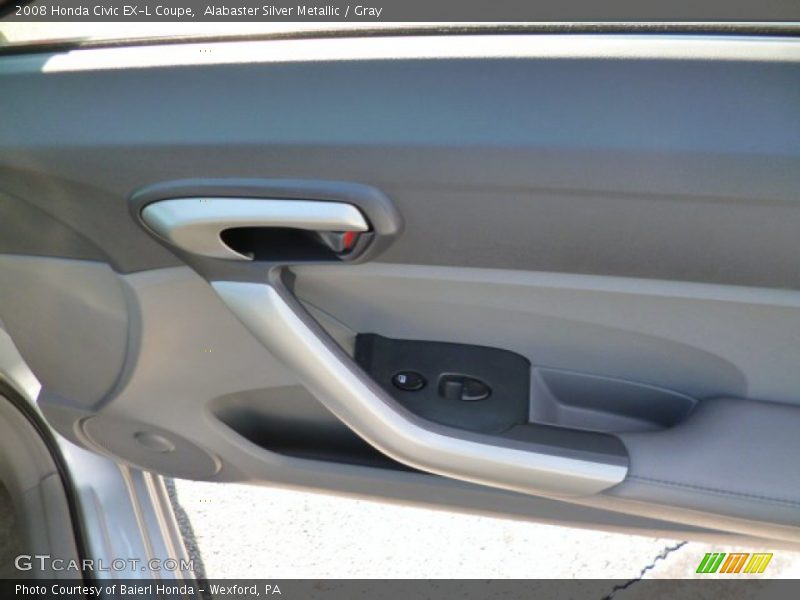 Alabaster Silver Metallic / Gray 2008 Honda Civic EX-L Coupe
