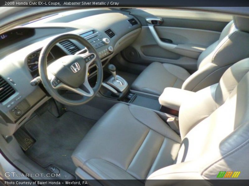 Alabaster Silver Metallic / Gray 2008 Honda Civic EX-L Coupe