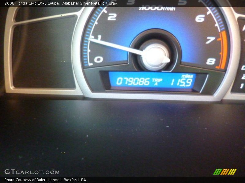 Alabaster Silver Metallic / Gray 2008 Honda Civic EX-L Coupe