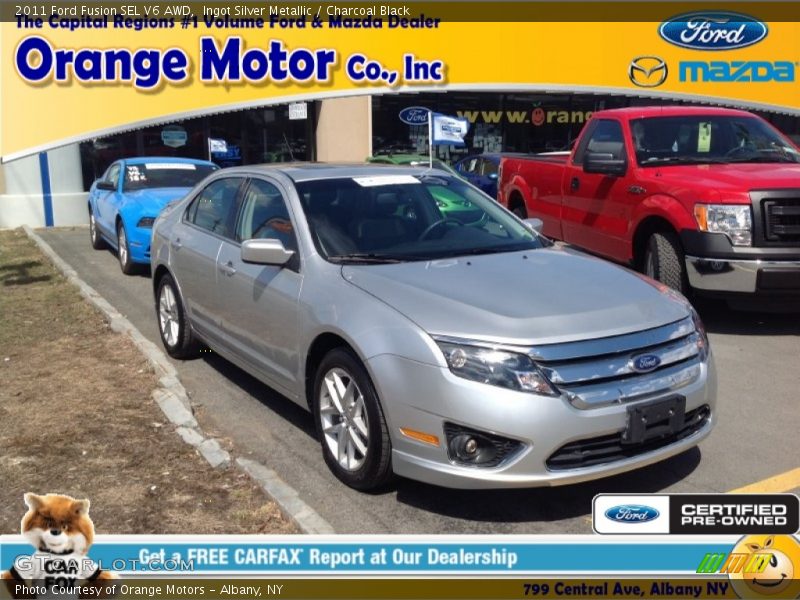 Ingot Silver Metallic / Charcoal Black 2011 Ford Fusion SEL V6 AWD