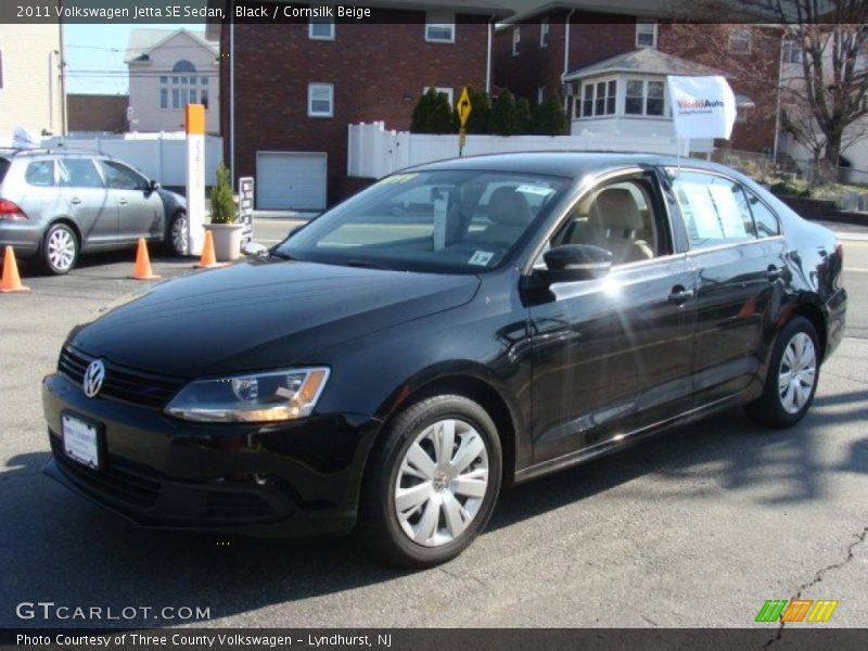 Black / Cornsilk Beige 2011 Volkswagen Jetta SE Sedan