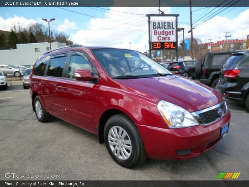 Claret Red / Beige 2011 Kia Sedona LX