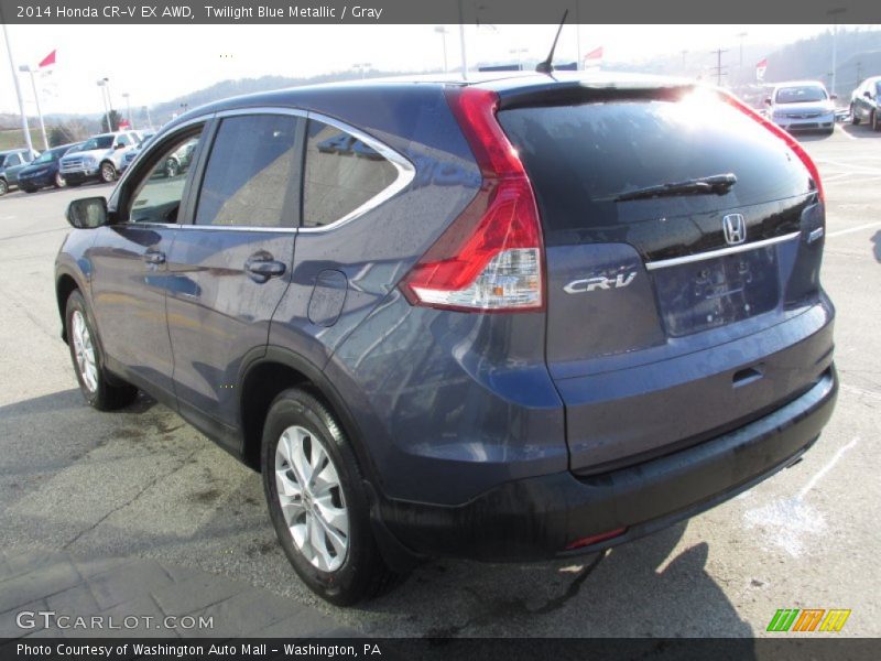 Twilight Blue Metallic / Gray 2014 Honda CR-V EX AWD